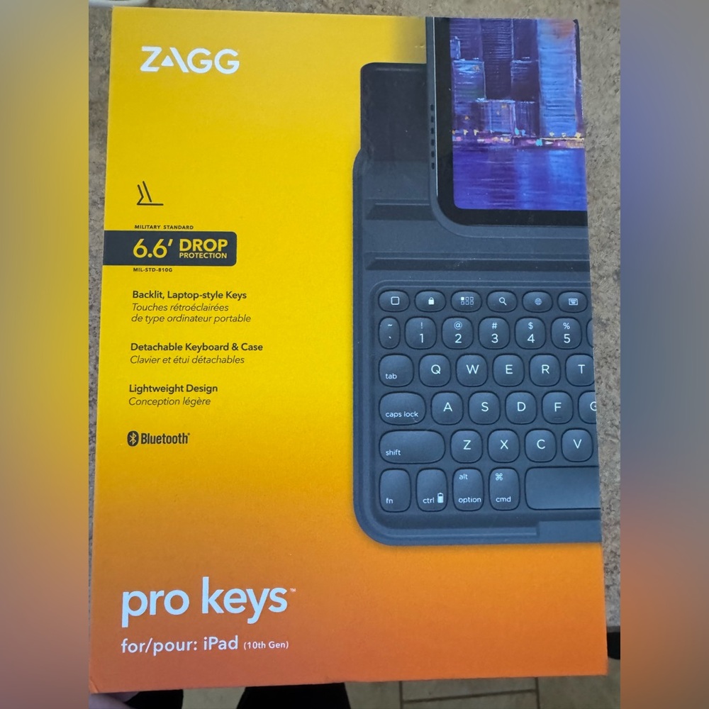 ZAGG Pro Keys Detachable Case and Wireless Keyboard for Apple iPad 10th GEN